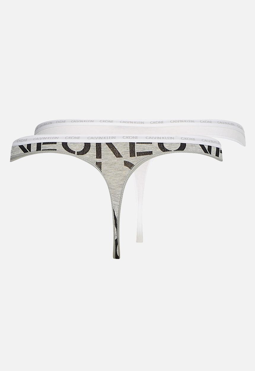 Calvin Klein - Thong 2 pack - white/grey heather