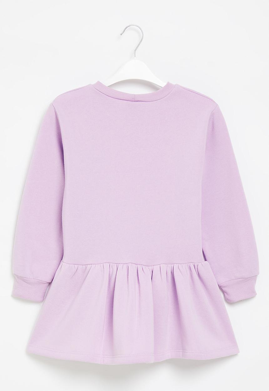 Rebel Republic - Printed tiered fleece dress - lilac