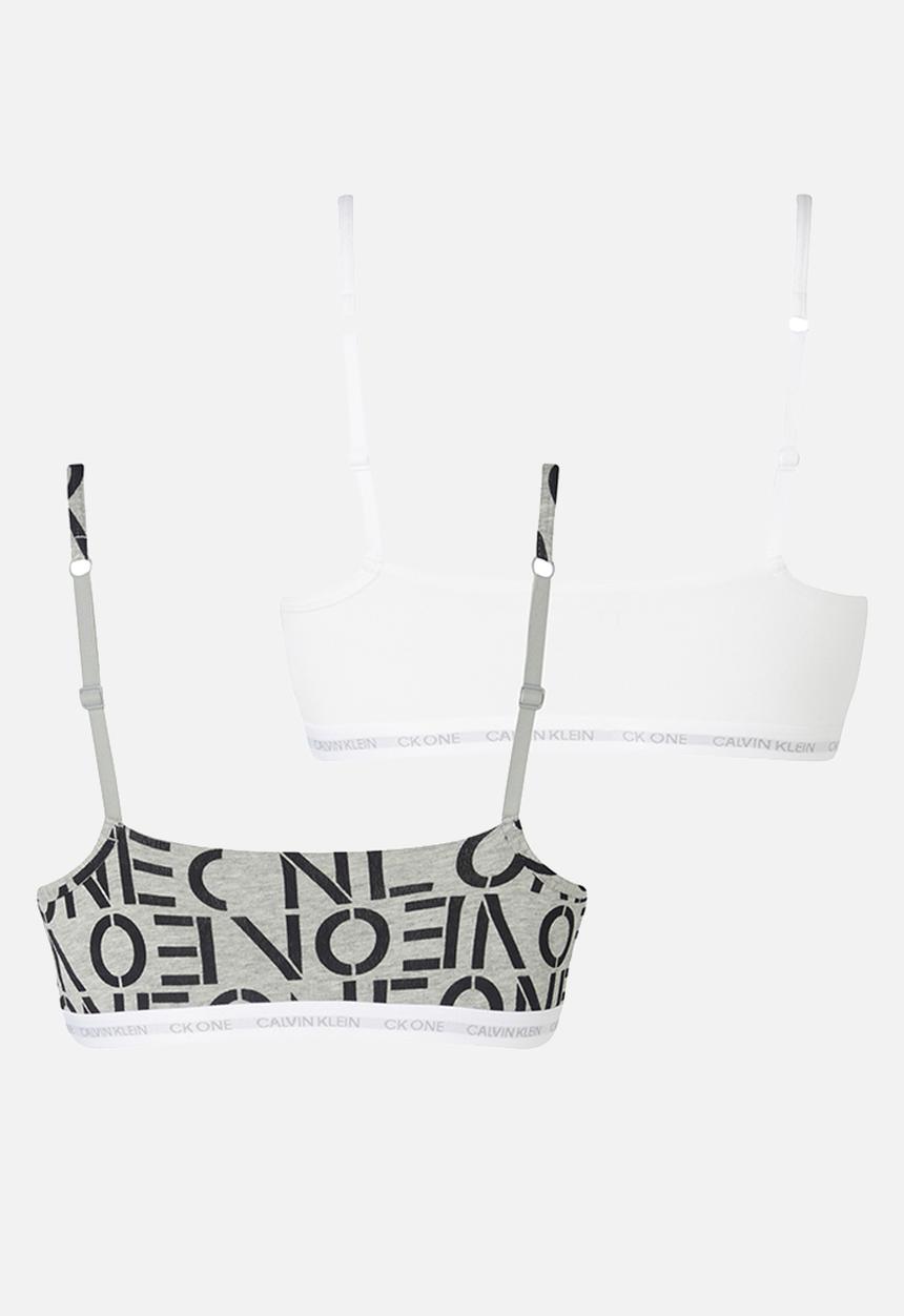 Calvin Klein - Unlined bralette 2 pack - white/grey heather