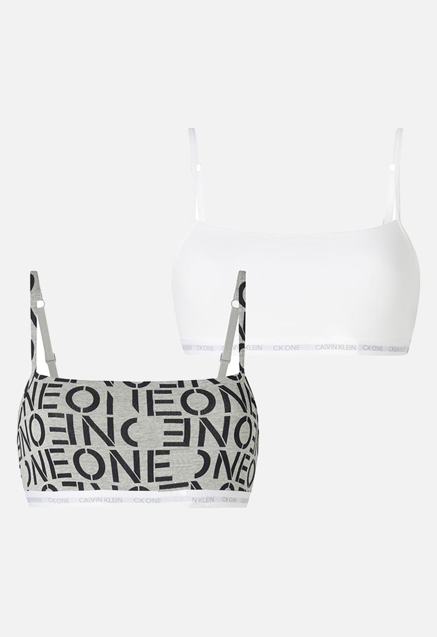 Calvin Klein - Unlined bralette 2 pack - white/grey heather