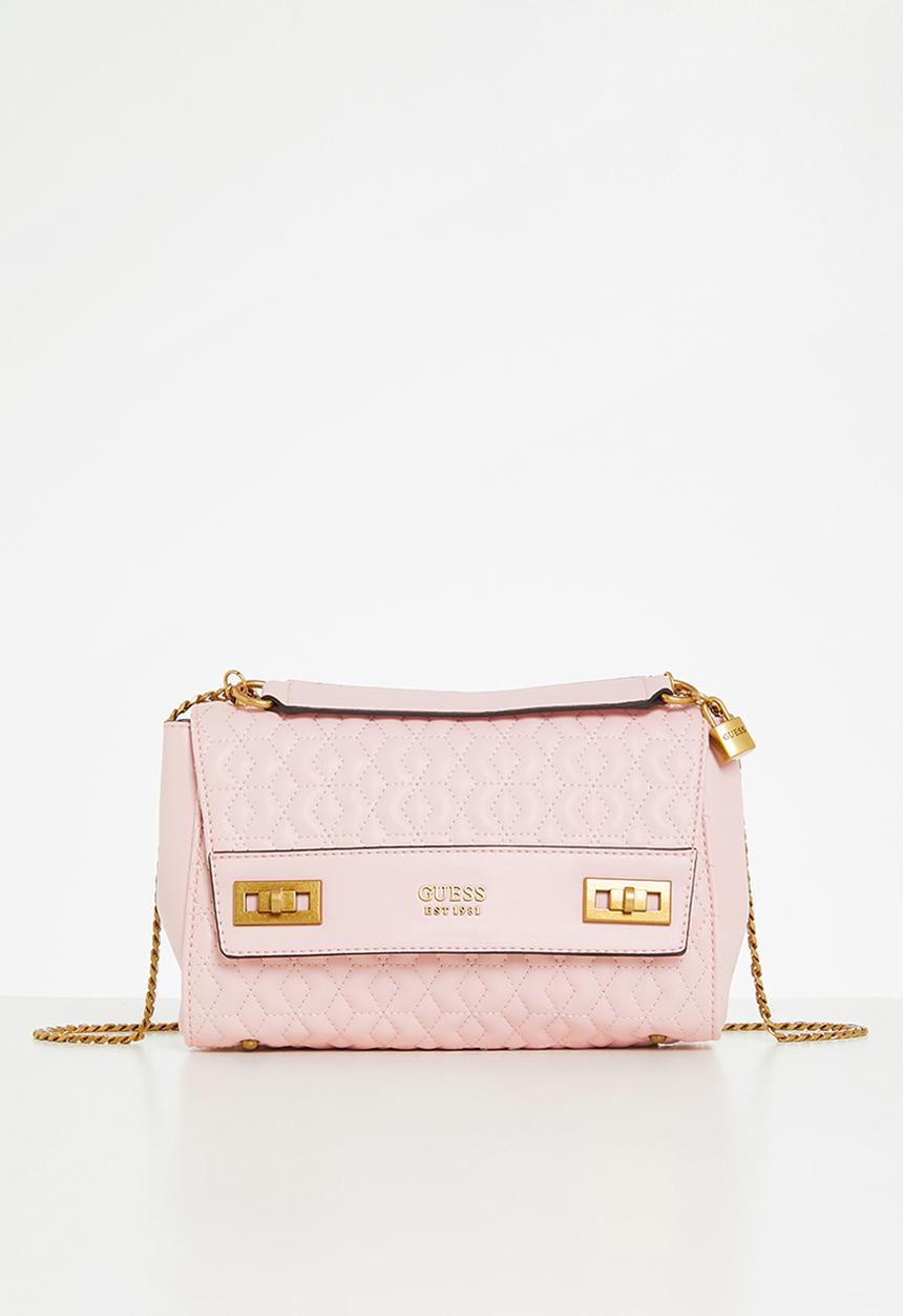 GUESS - Katey flap shoulder bag - powder pink 