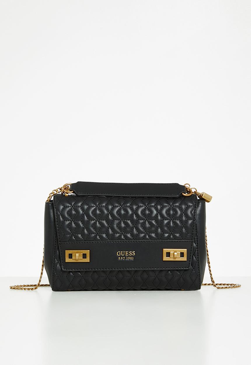 GUESS - Katey flap shoulder bag - black