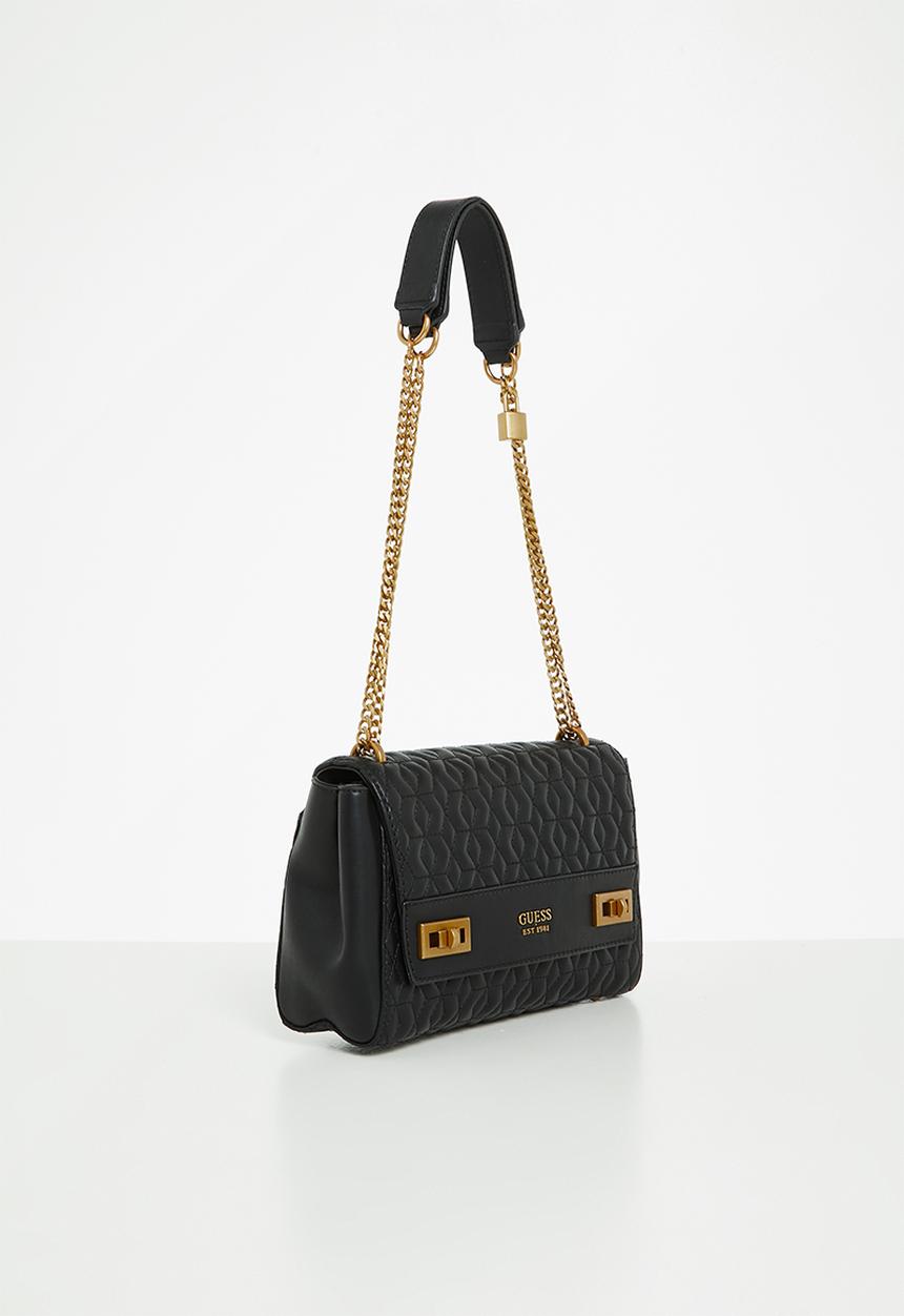 GUESS - Katey flap shoulder bag - black