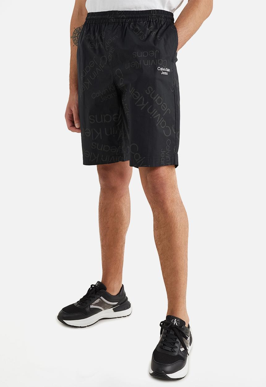 Calvin Klein - Logo aop woven short - logo aop ck black