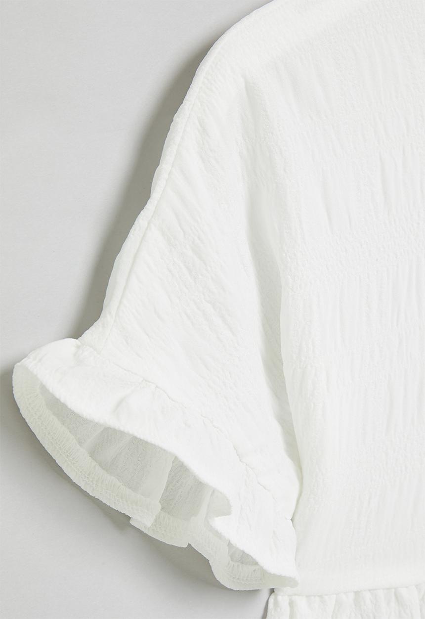 Superbalist - Textured dress with frill detail - white