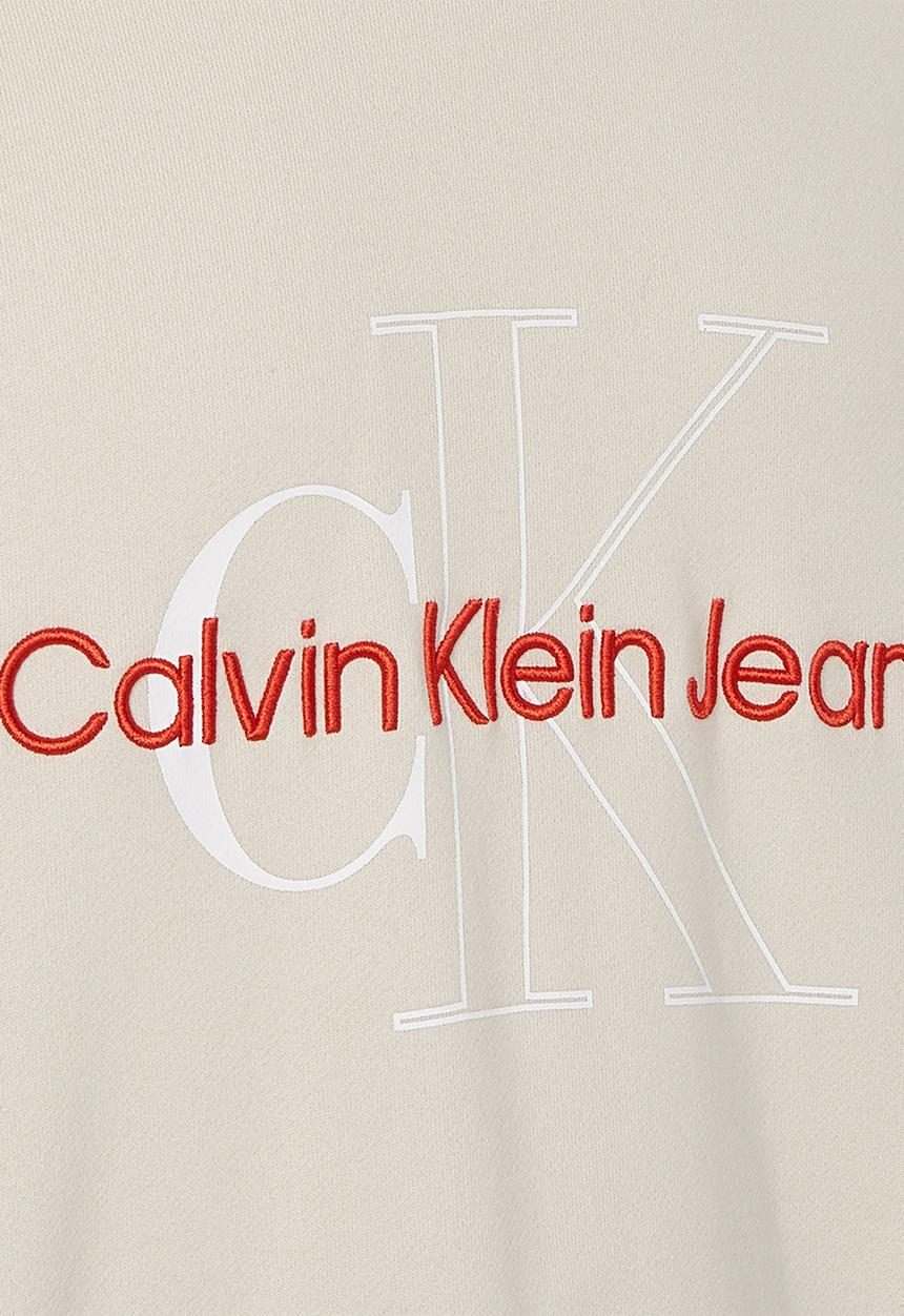 Calvin Klein - Two tone monogram crew neck - eggshell