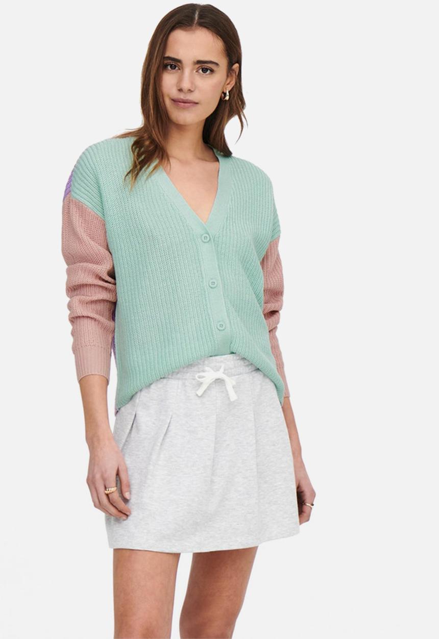ONLY - Nicci long sleeve block cardigan - harbor gray