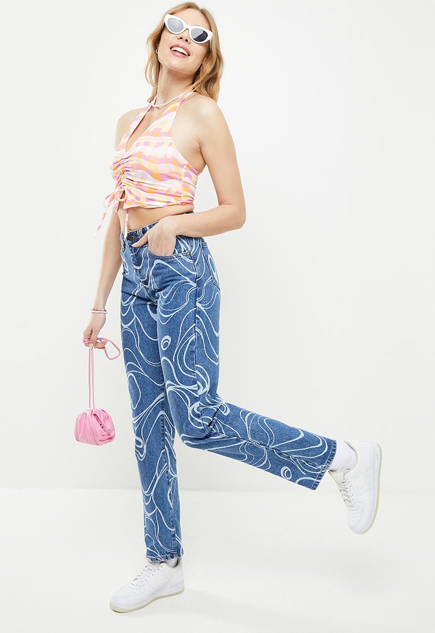Cotton On - 90s straight leg jean - blue swirl