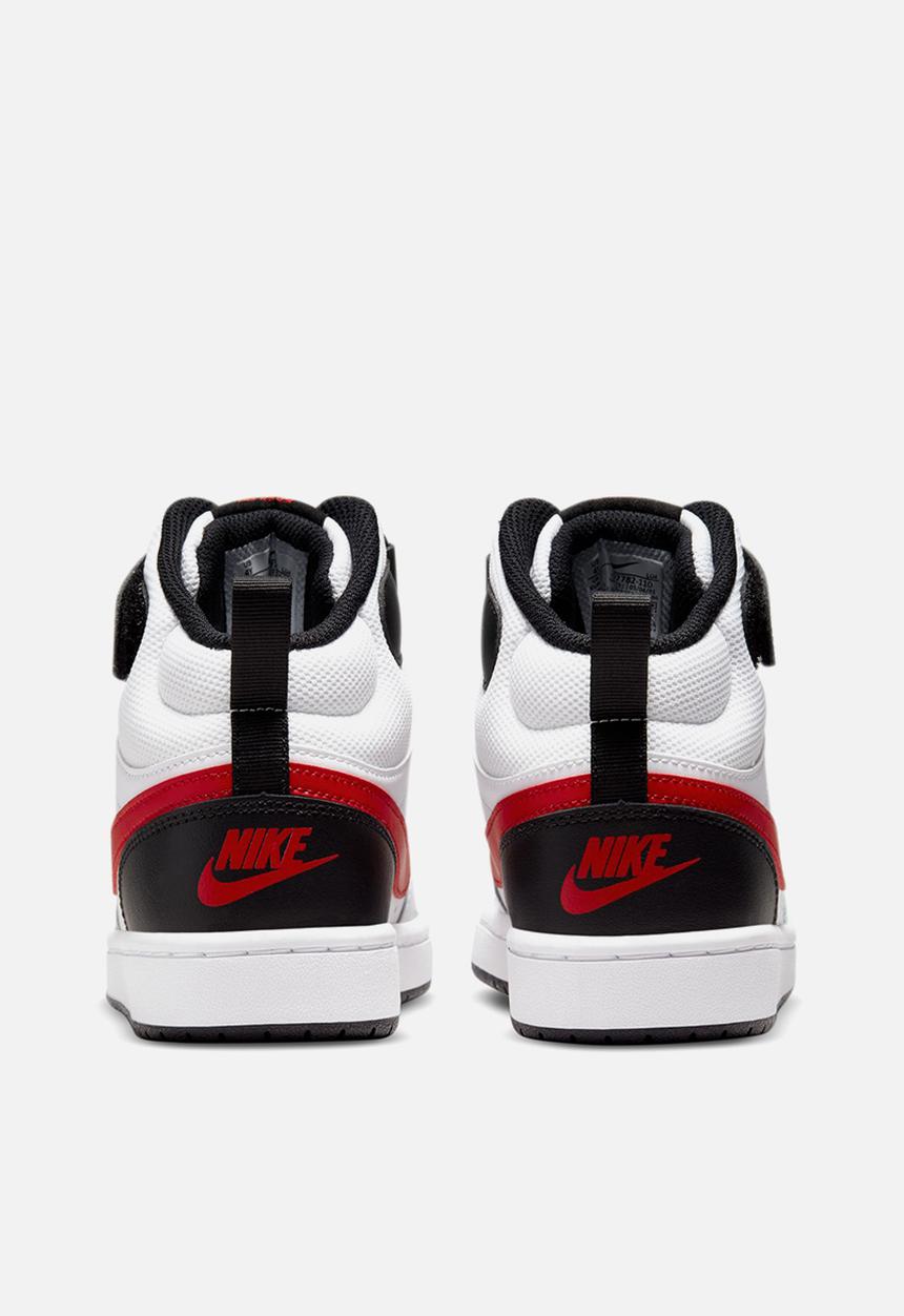 Nike - Court borough mid 2 (gs) - white/university red-black