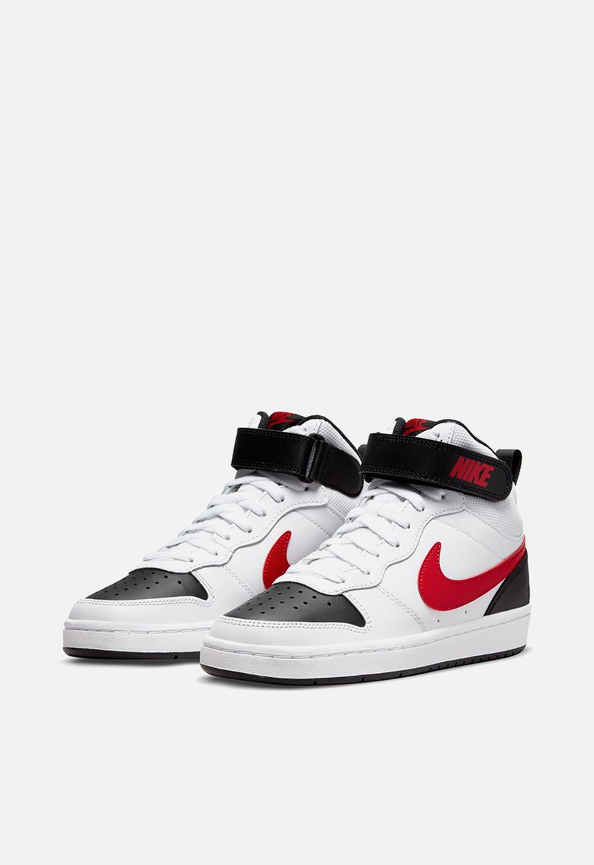 Nike - Court borough mid 2 (gs) - white/university red-black