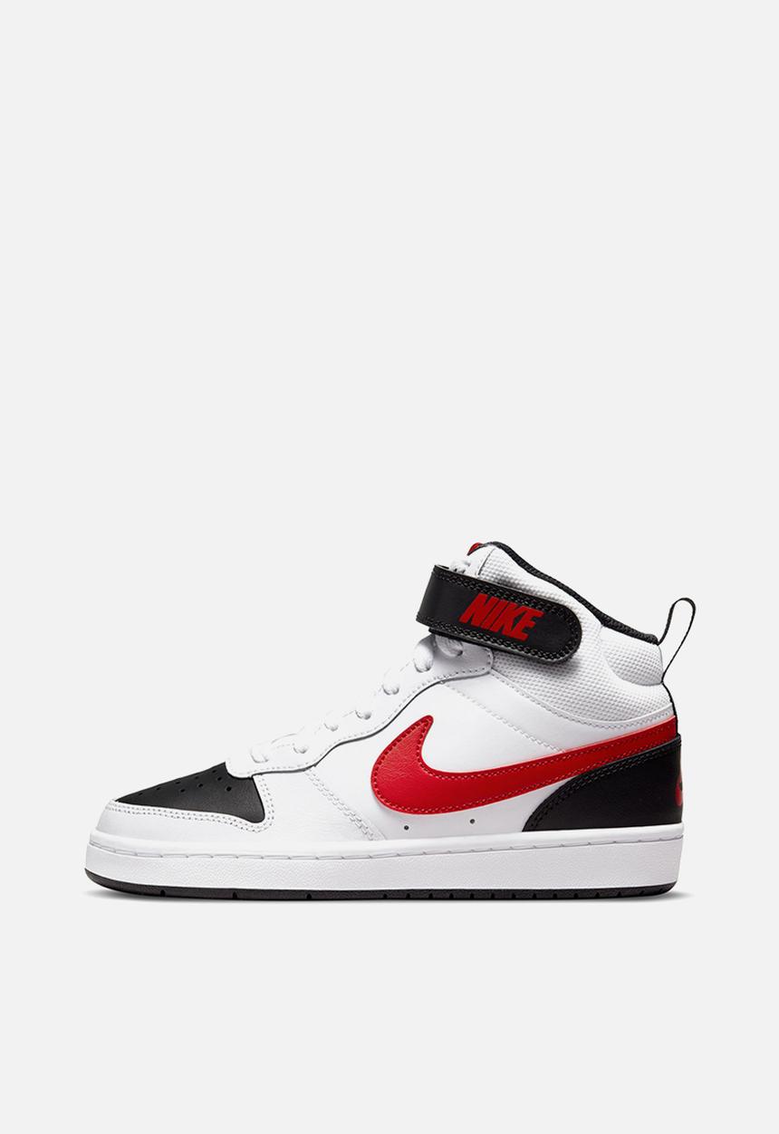 Nike - Court borough mid 2 (gs) - white/university red-black