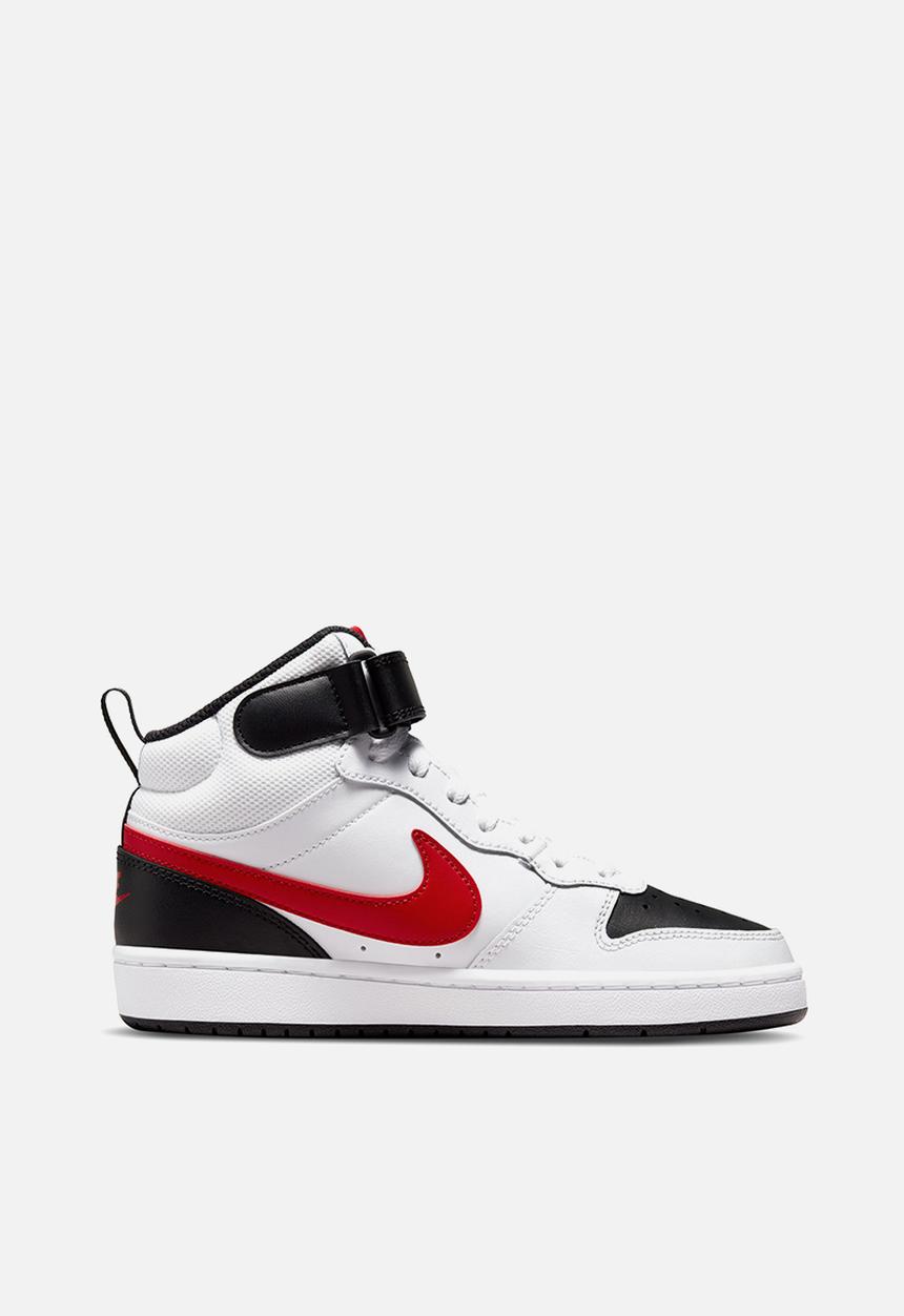 Nike - Court borough mid 2 (gs) - white/university red-black