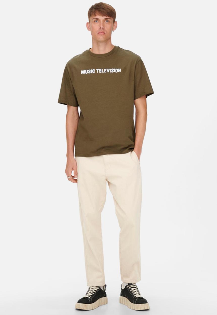 Only & Sons - Onsmtv rlx short sleeve tee - brown