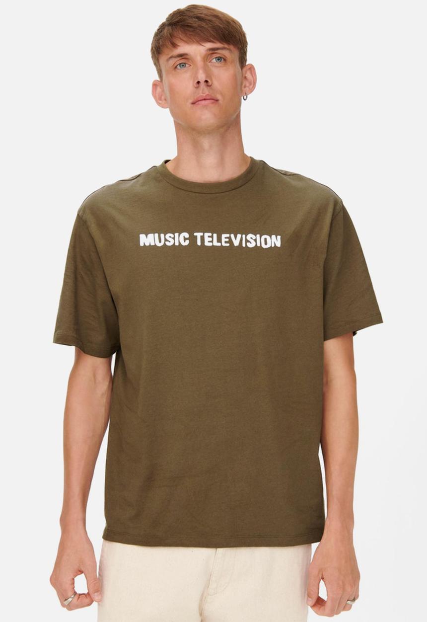 Only & Sons - Onsmtv rlx short sleeve tee - brown