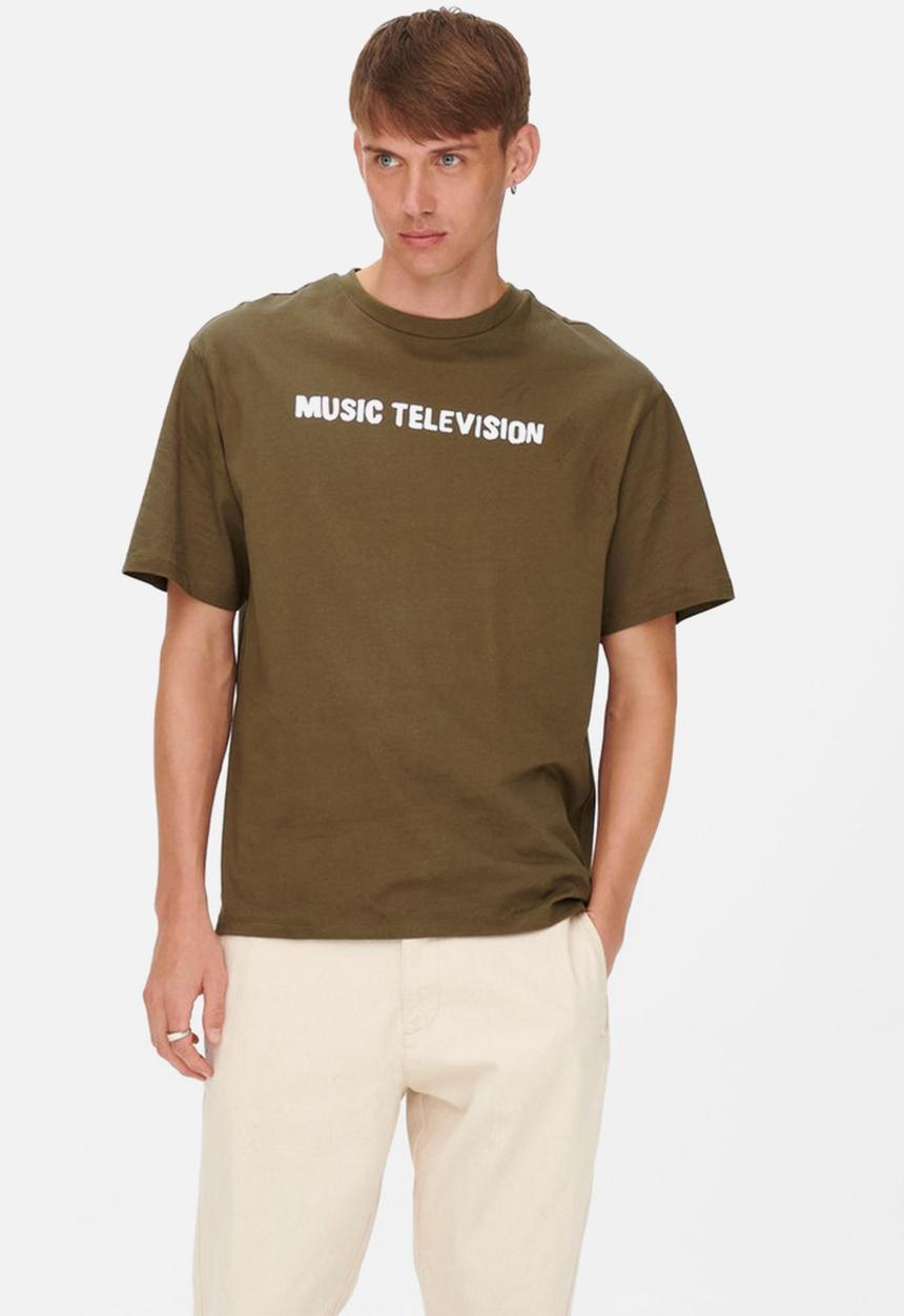 Only & Sons - Onsmtv rlx short sleeve tee - brown
