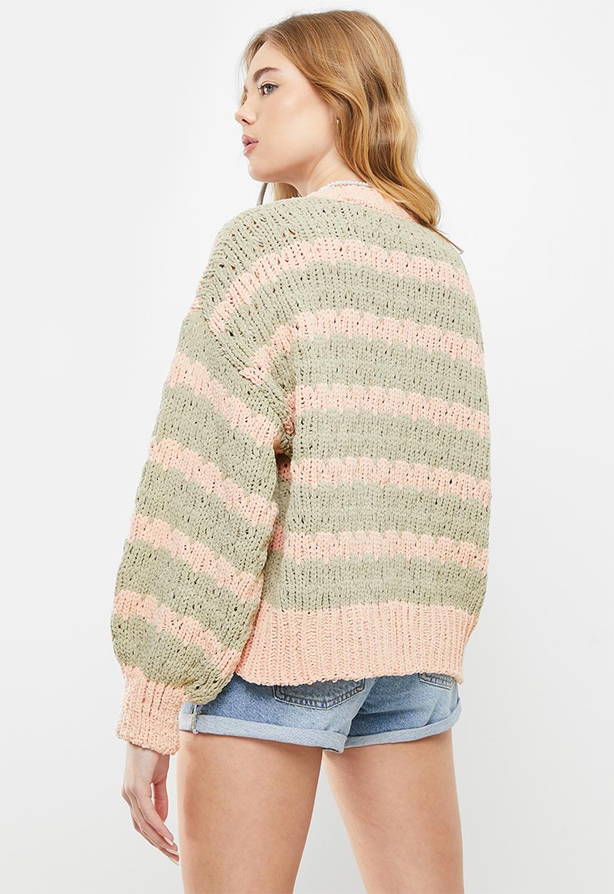 Cotton On - Bump friendly bobbly chunky cardi - washed sand & pale pink