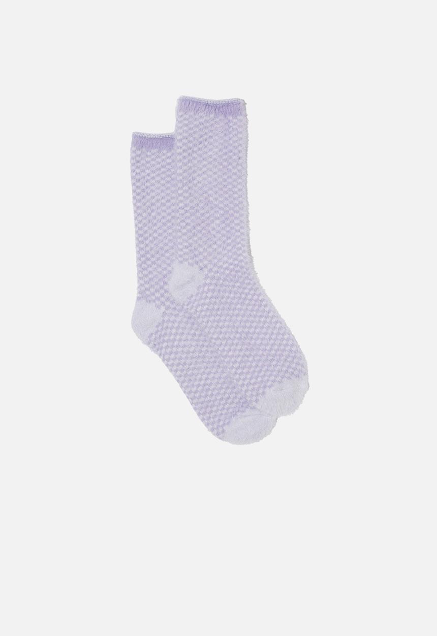 Cotton On - Fluffy sleep sock - thistle 