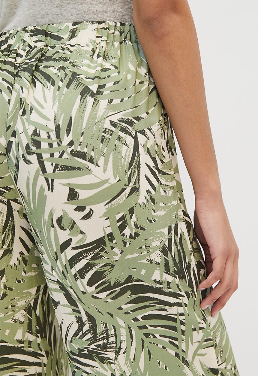edit - Printed high-waist pallazzo - green