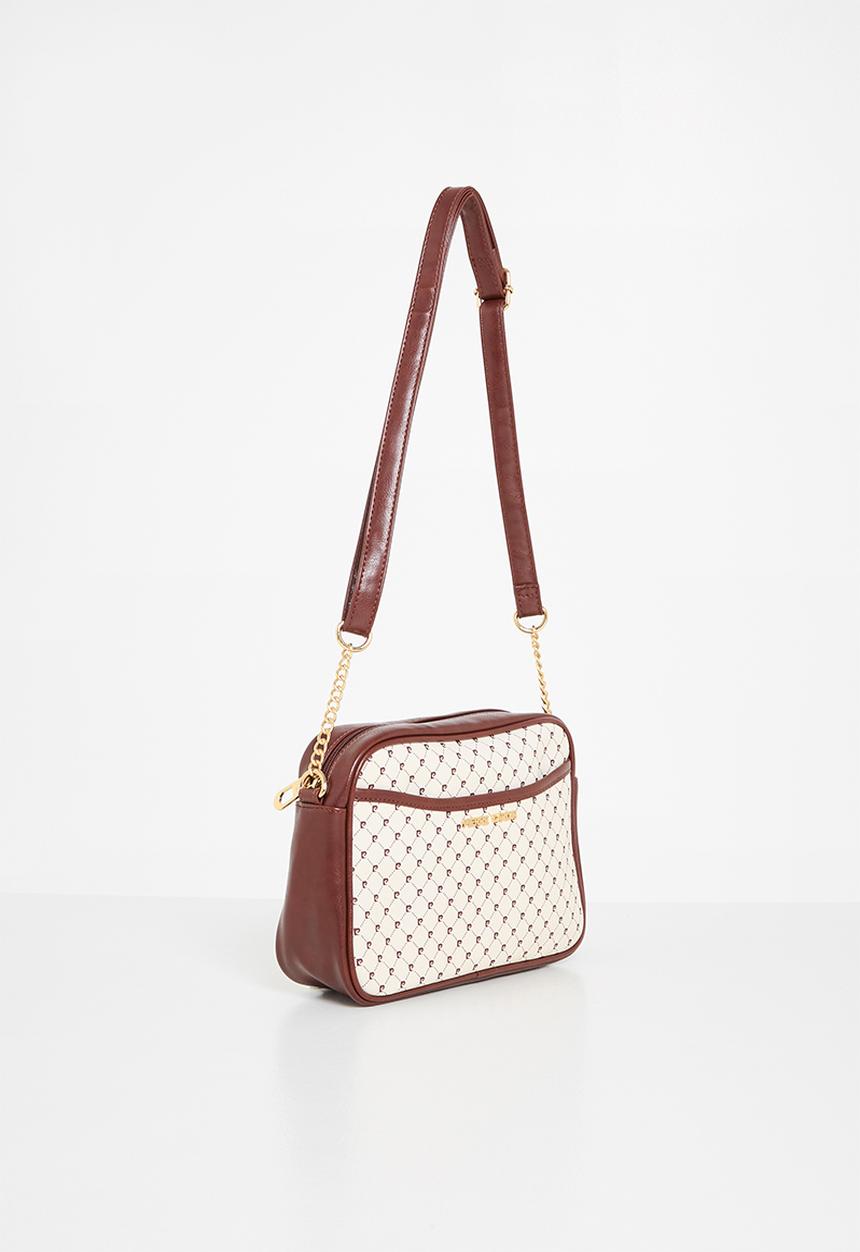 Pierre Cardin - Pc logo e/w chain crossbody - cream brown