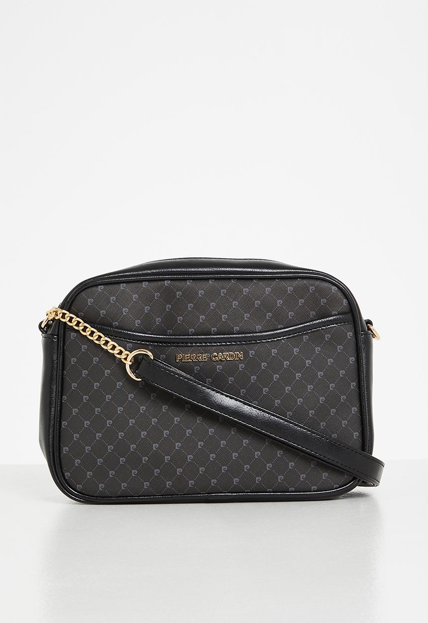 Pierre Cardin - Pc logo e/w chain crossbody - black grey