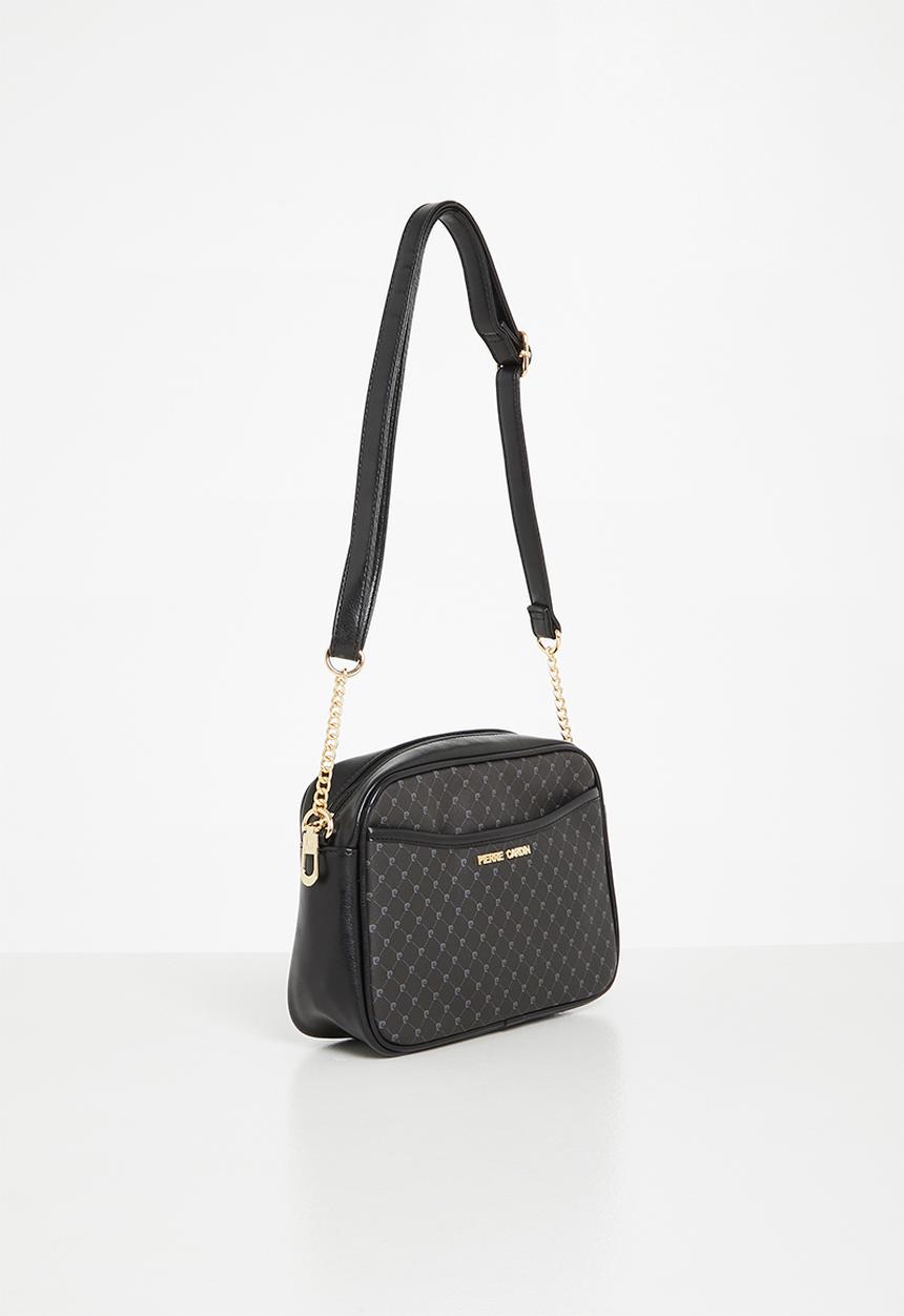 Pierre Cardin - Pc logo e/w chain crossbody - black grey