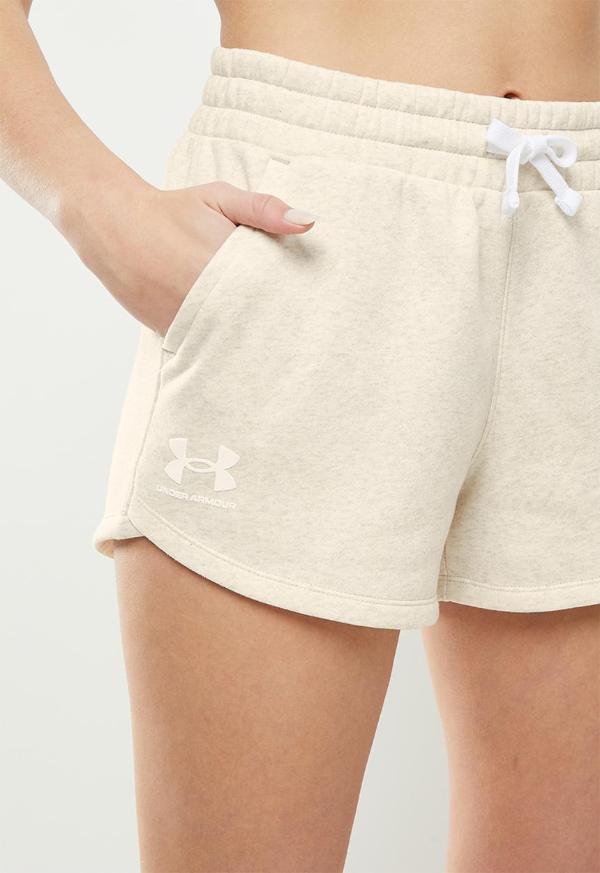 Under Armour - Rival fleece short - oatmeal light heather/white