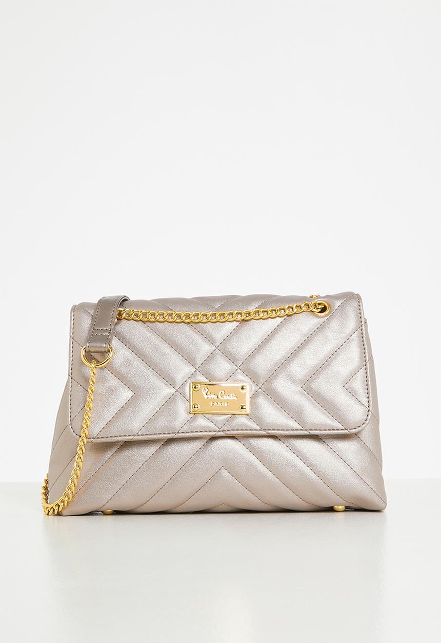 Pierre Cardin - Nandi flapover quilt shoulder bag - silver 