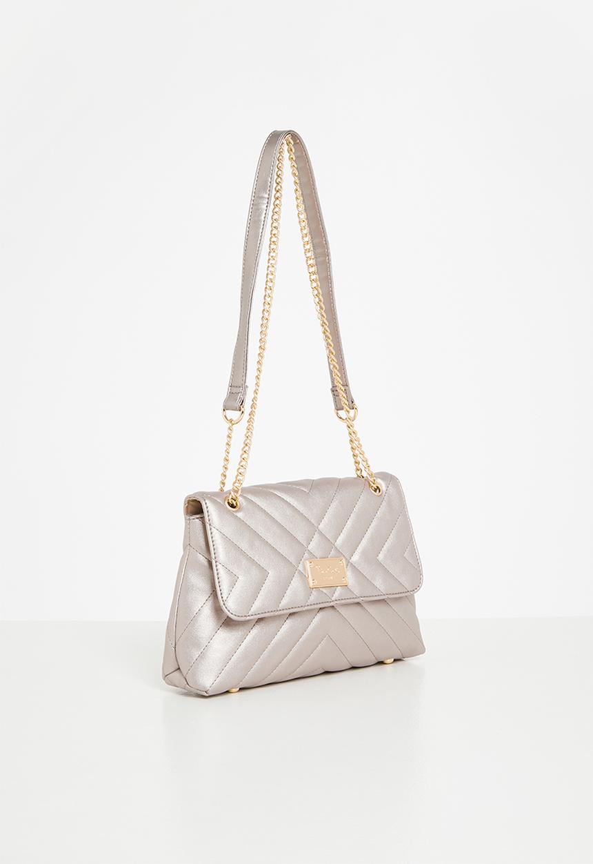 Pierre Cardin - Nandi flapover quilt shoulder bag - silver 