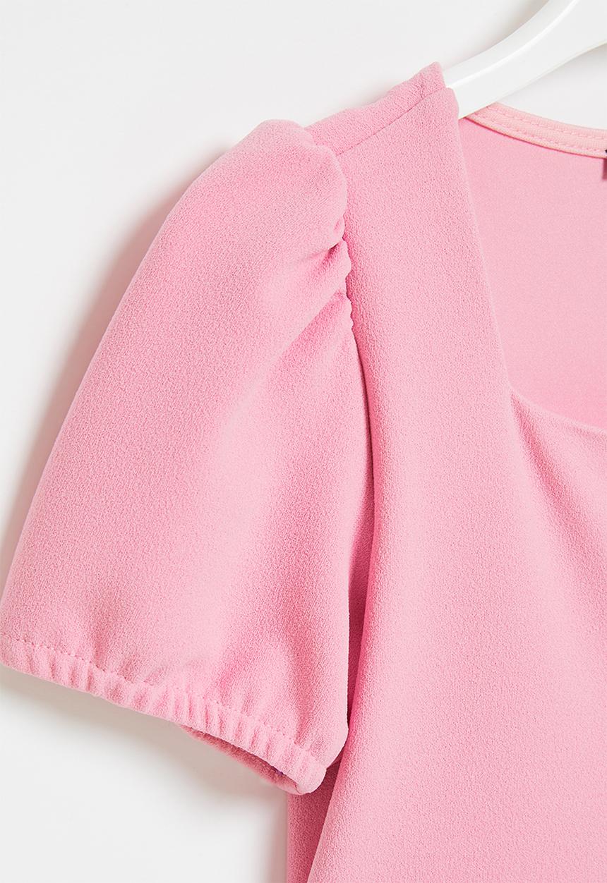 SISSY BOY - Tiered dress with puff short sleeve - pink
