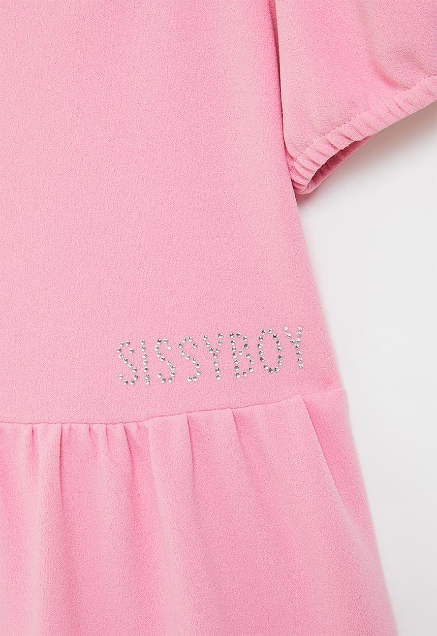 SISSY BOY - Tiered dress with puff short sleeve - pink