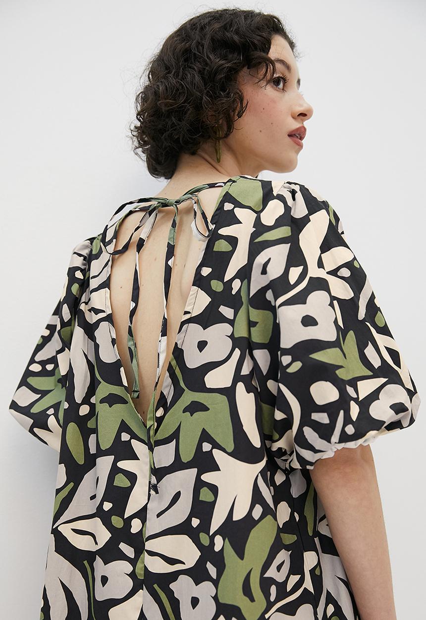 Superbalist - Balloon Sleeve Midi - cutout floral leaves