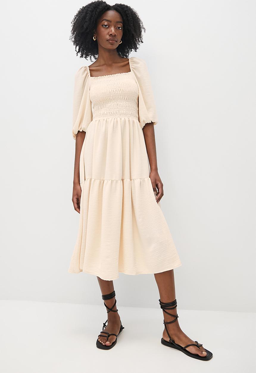 Superbalist - Shirred midi dress - white swan