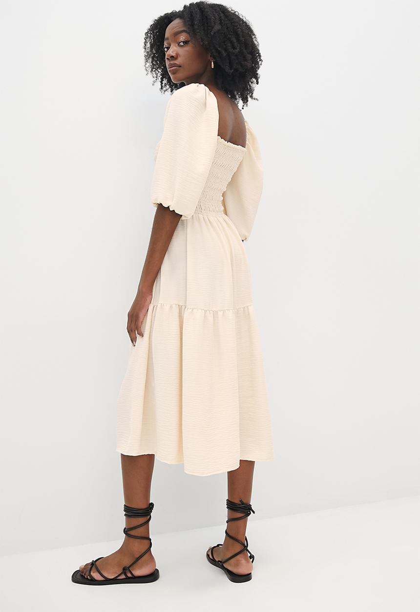 Superbalist - Shirred midi dress - white swan