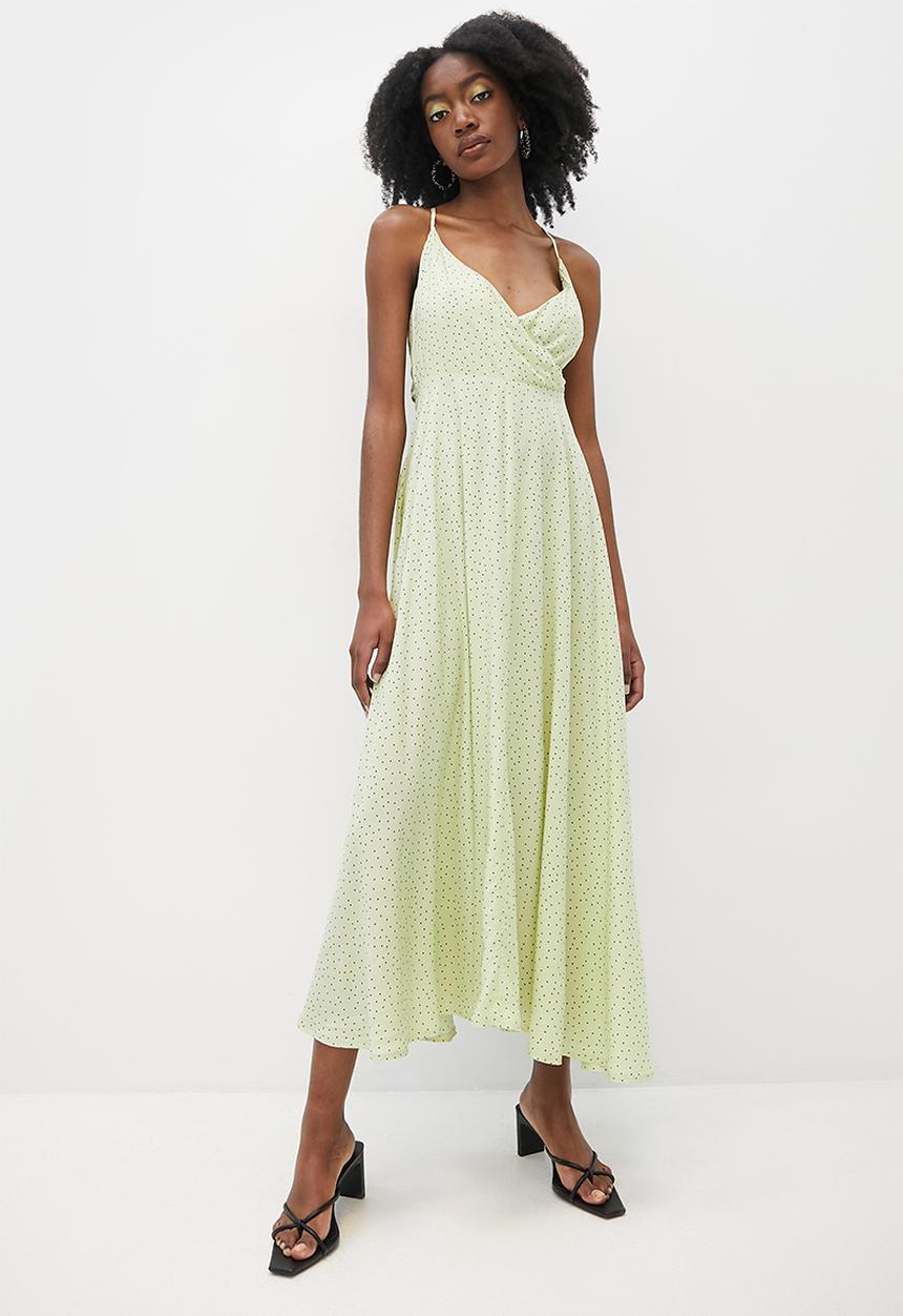 VELVET - Cross over tie back midi dress -  mint
