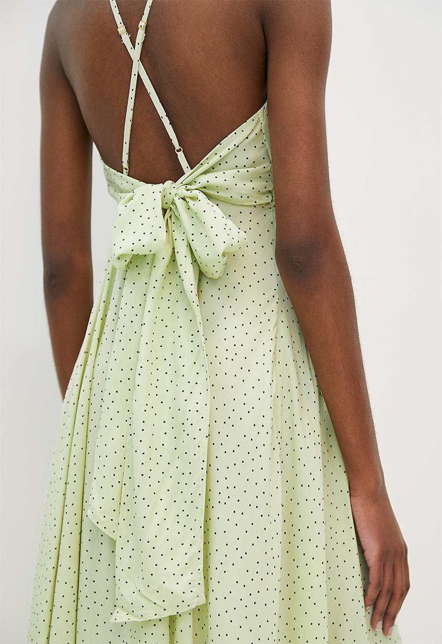 VELVET - Cross over tie back midi dress -  mint