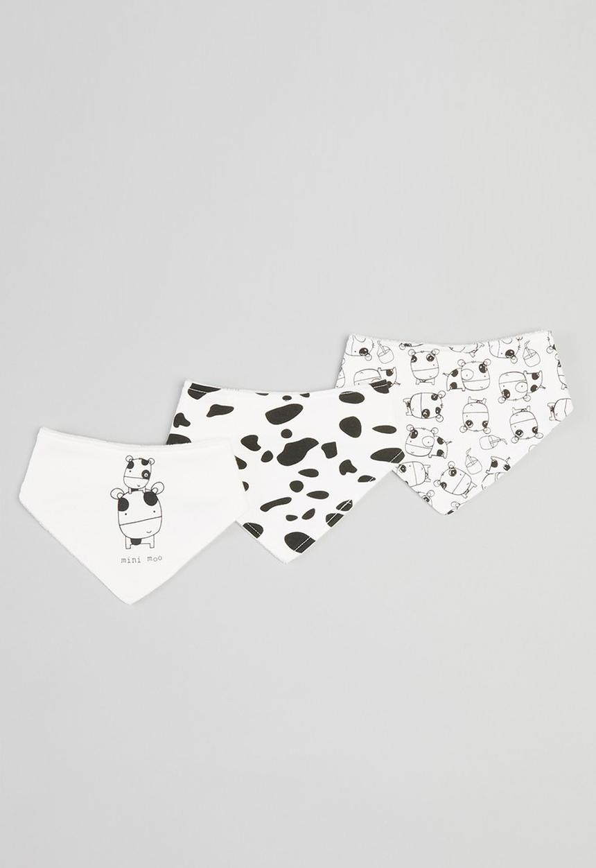 Pop Candy - Cow 3 pack bibs - white