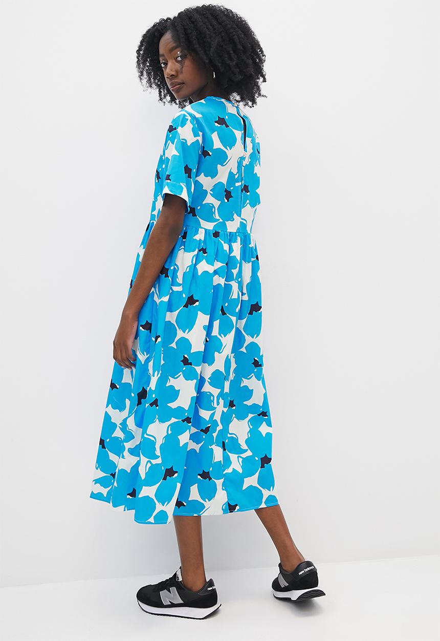 Superbalist - Baby doll midi - cyan bold flower