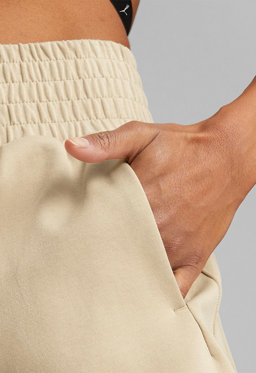 PUMA - T7 high waist shorts dk - light sand