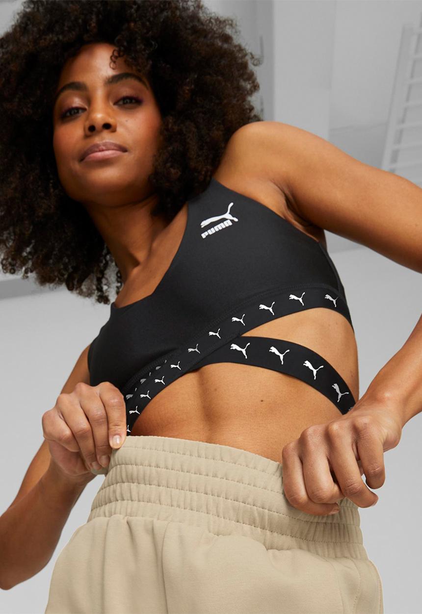 PUMA - T7 high waist shorts dk - light sand