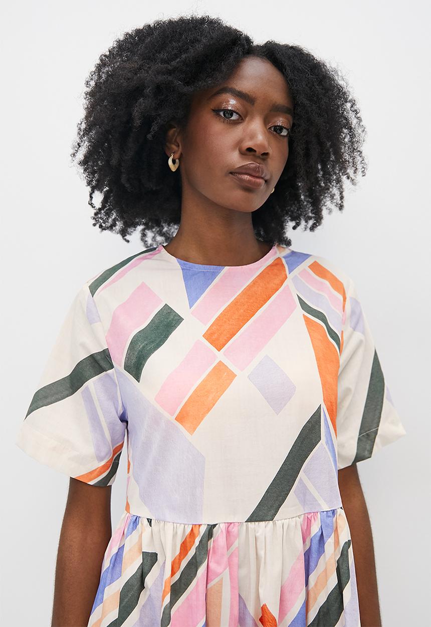 Superbalist - Baby doll midi - geometric pattern