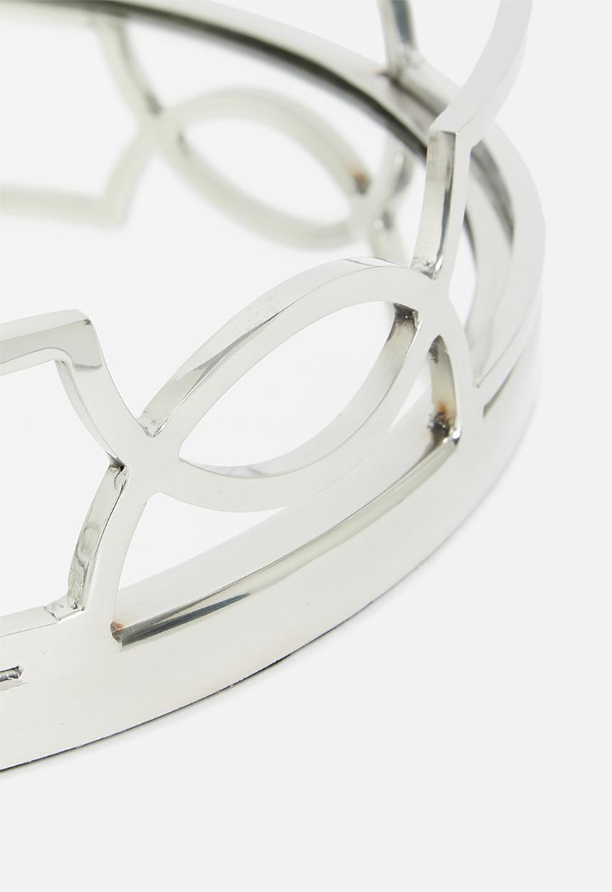 Sixth Floor - Round mirror tray - silver