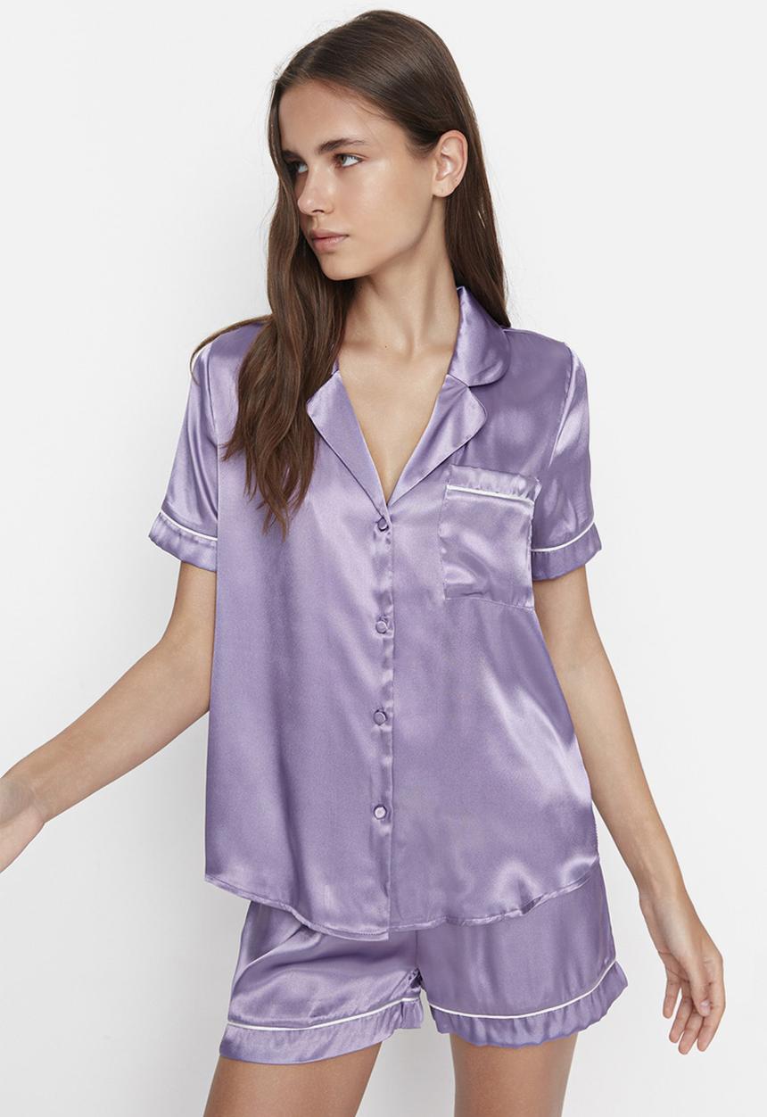 Trendyol - Satin pajamas set - lilac