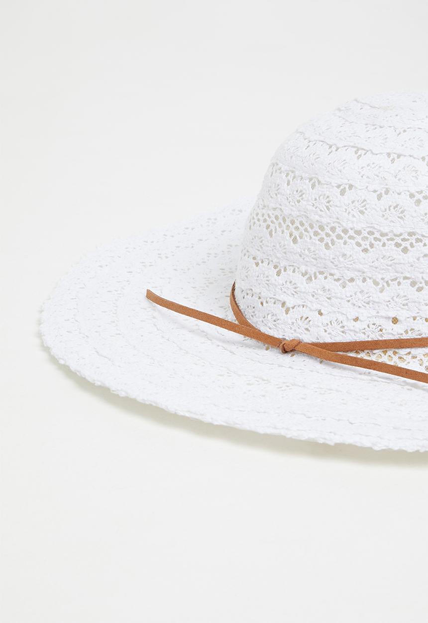 edit - Ruth wide brim sun hat - cream