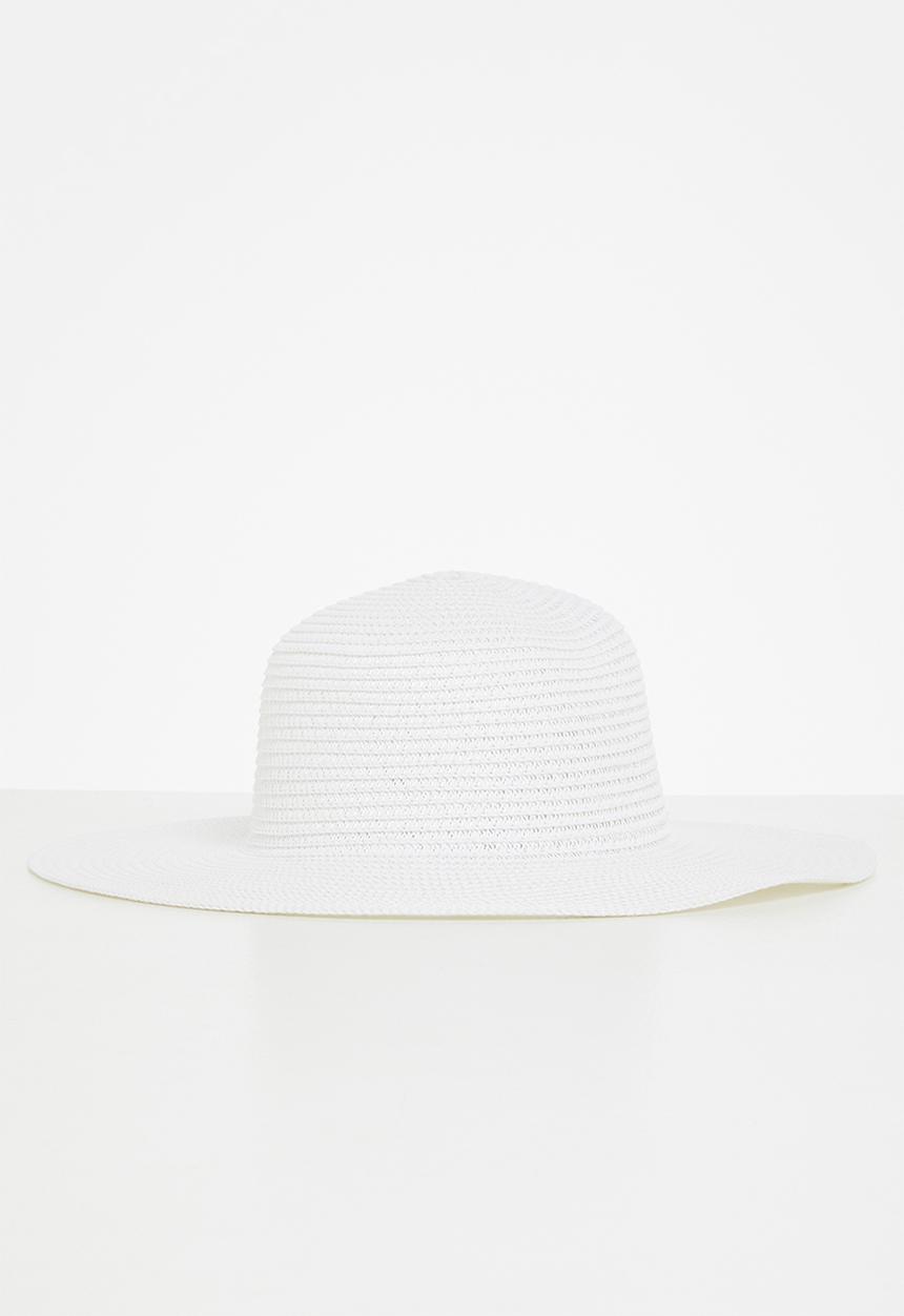 edit - Jill wide brim sun hat - white