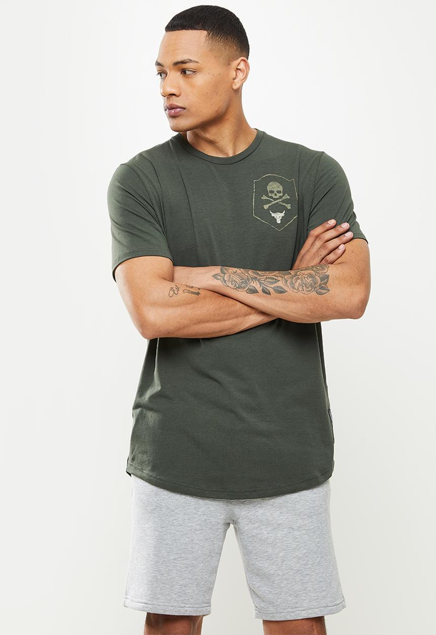 Under Armour - UA Project Rock 100 Percent SS Tee- baroque green