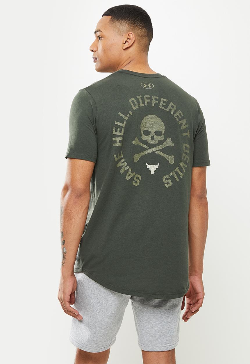 Under Armour - UA Project Rock 100 Percent SS Tee- baroque green