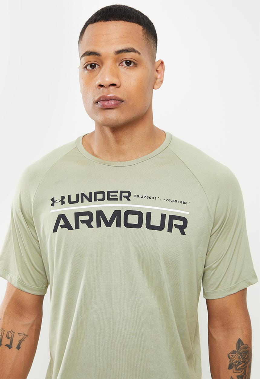 Under Armour - UA Tech™ 2.0 Wordmark Short Sleeve Tee - khaki gey