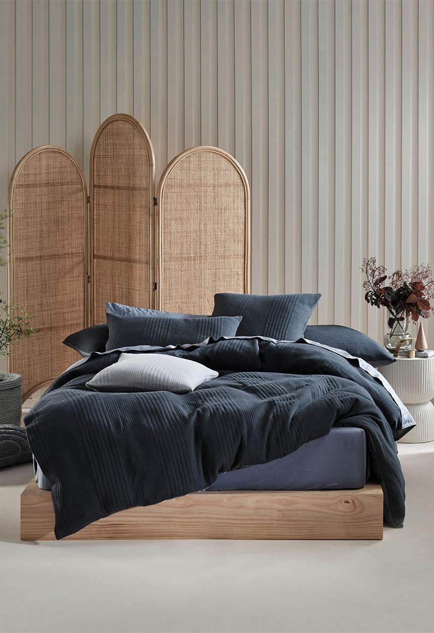 Linen House - Osmond duvet cover set - slate