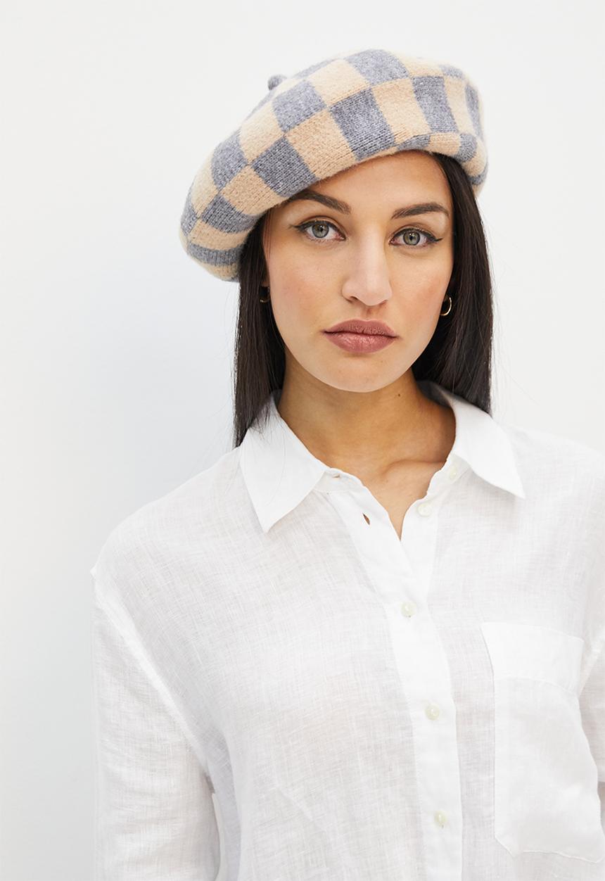 edit - Nadia beret - grey & beige