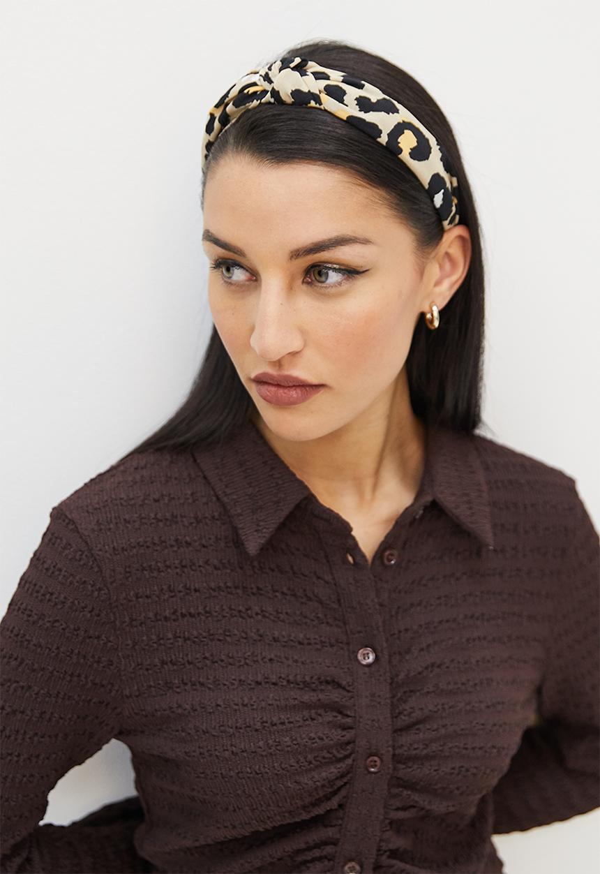 Superbalist - Animal print knotted headband - beige & black 